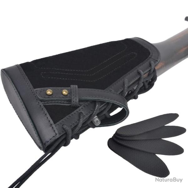 Sabot amortisseur en cuir v�ritable + 4 inserts - ambidextre - noir - LIVRAISON GRATUITE