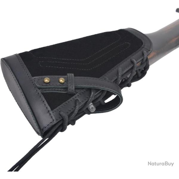 Busc de crosse 100% cuir ambidextre avec inserts - noir - LIVRAISON GRATUITE