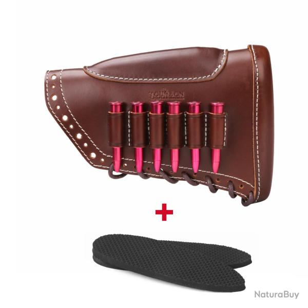 Sabot amortisseur avec cartouchi�re + inserts - gaucher - 100% cuir - LIVRAISON GRATUITE