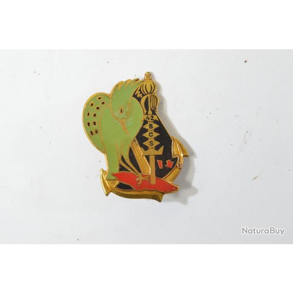 Insigne 42e Bataillon Commandement Services, 42 BCS. Drago G2003, dos guilloch, oiseau vert