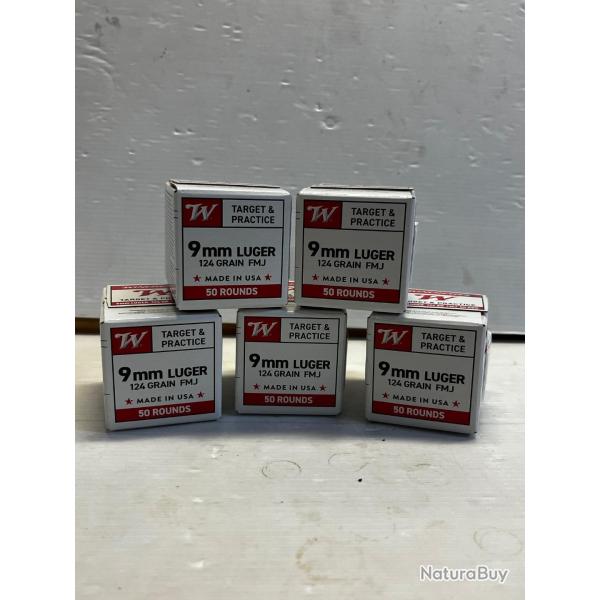 Op mun ! BALLES WINCHESTER CALIBRE 9x19 FMJ 124GR PAR 250