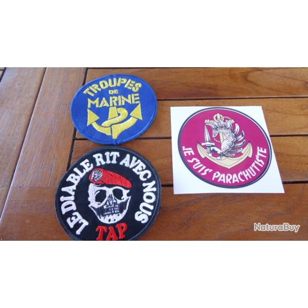 ECUSSON TAP PARACHUTISTE COLONIAUX LE DIABLE RIT AVEC NOUS +TDM+AUTOCOLLANT