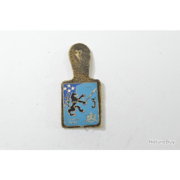 Insigne 3e R�giment du Mat�riel, RM Savoir Faire, Lion de Flandres noir. Email