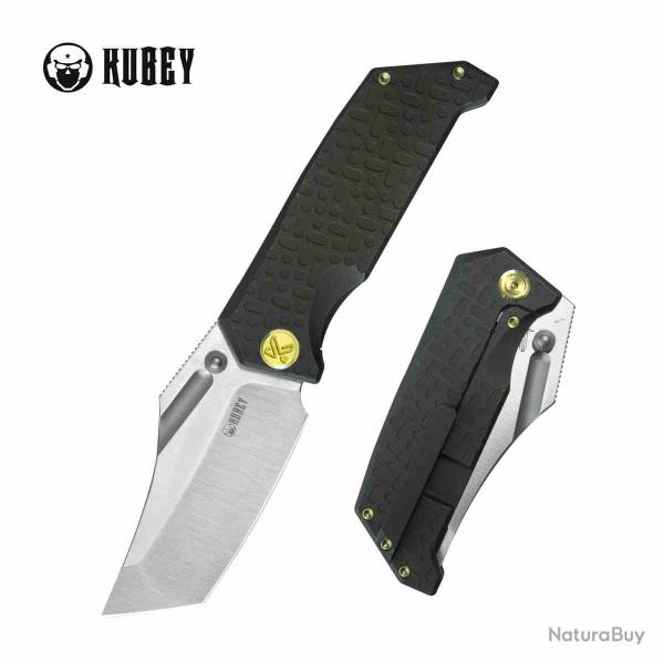 Couteau Kubey Hamster Black Lame Acier 14C28N Manche Titane Frame Lock KIVT KUB402D