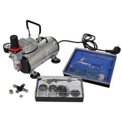 Kit de compresseur d'a&eacute;rographe avec 2 pistolets