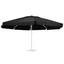 Tissu de remplacement pour parasol d'ext&eacute;rieur Noir 610 cm