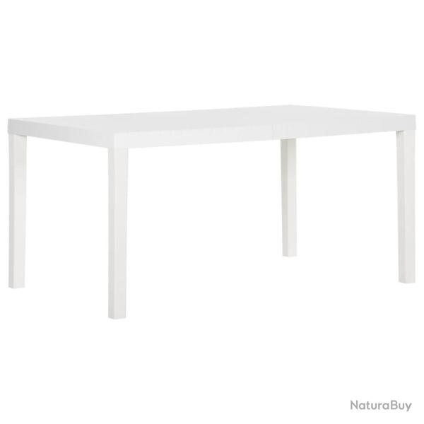 Table de jardin 150x90x72 cm PP Blanc