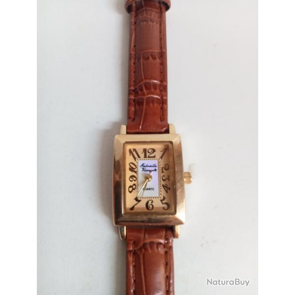 montre femme a quartz gabrielle vicenga bracelet cuir