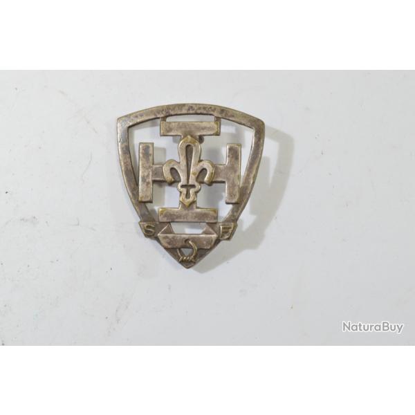 Ancien insigne de b�ret Scouts de France, fleur de lys