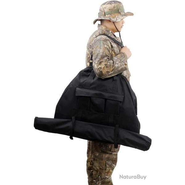 Sac Tir � l'Arc  Poulies Triangulaire 65x50 cm  Housse de Transport avec Poche Fl�ches Noir