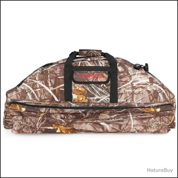 Sac � Arc de Tir � Poulies 95cm Housse de Transport Toile R�sistante Double Couche Chasse Camo