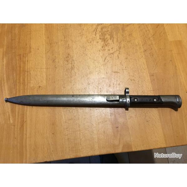 baionnette  pour mauser  VZ 24 tcheque, tranchant vers le haut , d origine ww2