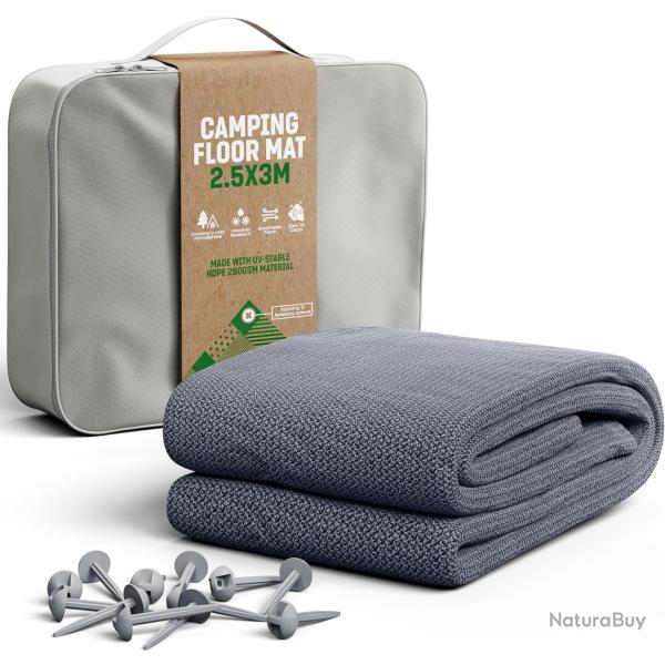 Tapis de Pr�au - Tapis de Camping Ext�rieur Imperm�able avec 12 Piquets - 300 cm x 300 cm