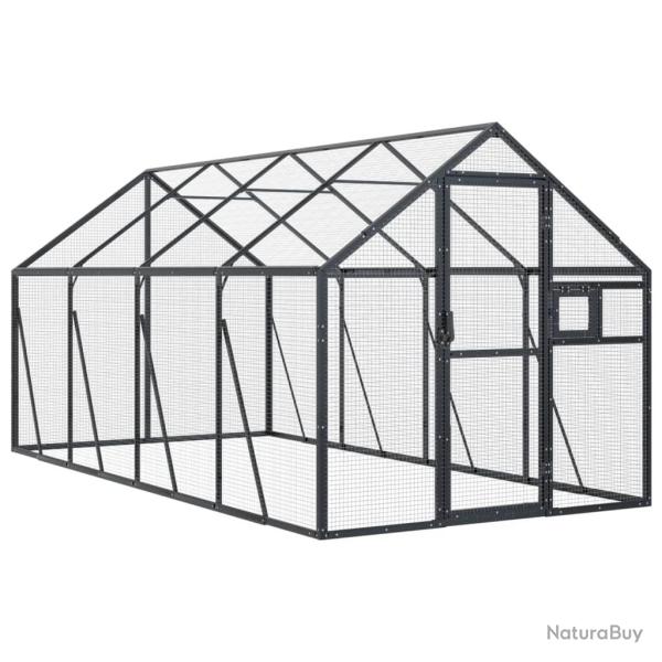 Voli�re cage � oiseaux 1,79 x 4 x 1,85 m aluminium anthracite 02_0045634
