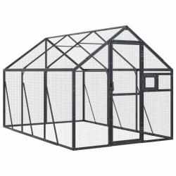Voli&egrave;re cage &agrave; oiseaux 1,79 x 3 x 1,85 m aluminium anthracite 02_0045633