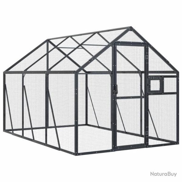 Voli�re cage � oiseaux 1,79 x 3 x 1,85 m aluminium anthracite 02_0045633