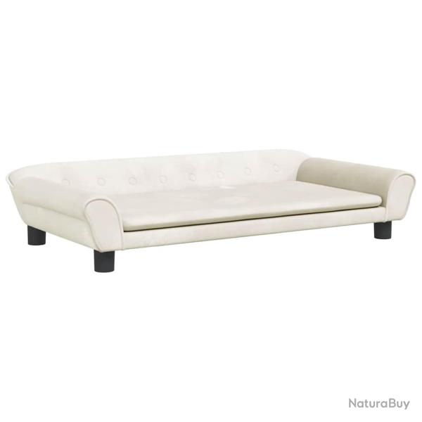 Lit pour chien panier canap� confortable 100 x 50 x 21 cm velours cr�me 02_0042599