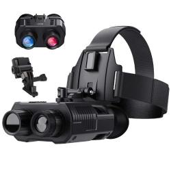 Jumelles Vision Nocturne NV8000 3D Full HD 1080P Double &Eacute;cran Casque IR 300m Starlight Rechargeable