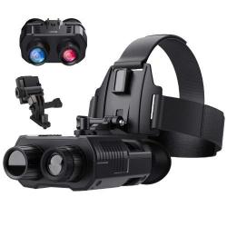 Jumelles Vision Nocturne NV8000 3D Full HD 1080P Double &Eacute;cran Casque IR 300m Starlight Rechargeable