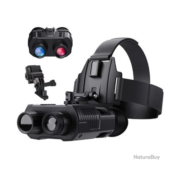 Jumelles Vision Nocturne NV8000 3D Full HD 1080P Double �cran Casque IR 300m Starlight Rechargeable