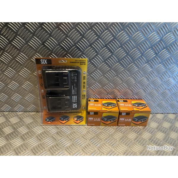Silex slx 2 batterie 20V 4.0Ah BA2040-B lithium-ion + chargeur double CH-1820D-E