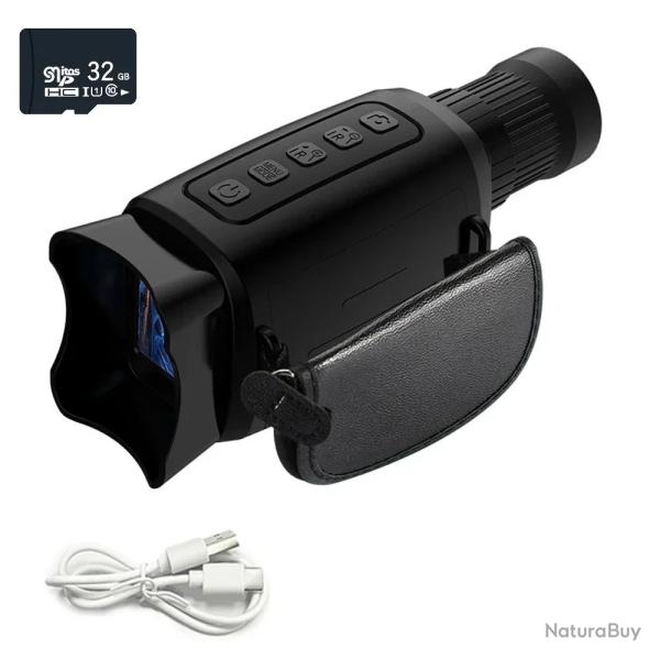 Monoculaire Vision Nocturne 16x  Cam�ra Infrarouge HD 200m Photo/Vid�o Batterie 2000mAh 32GB