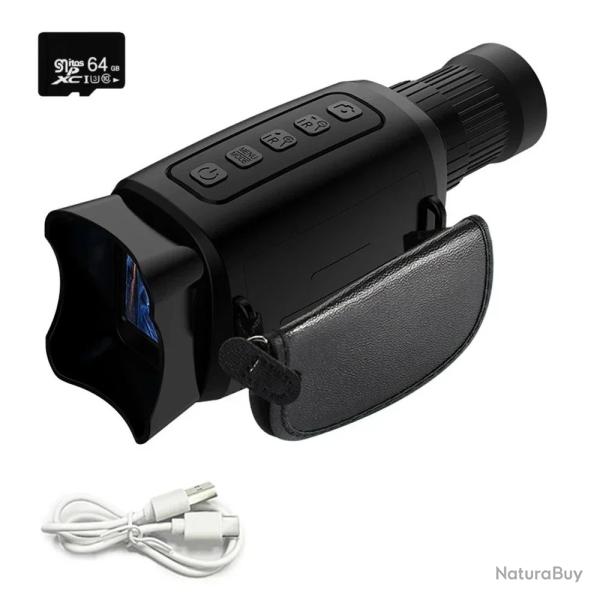 Monoculaire Vision Nocturne 16x  Cam�ra Infrarouge HD 200m Photo/Vid�o Batterie 2000mAh 64GB