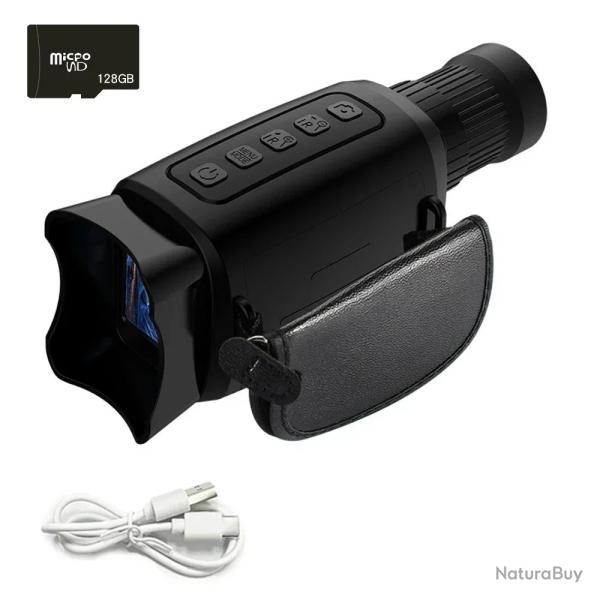 Monoculaire Vision Nocturne 16x  Cam�ra Infrarouge HD 200m Photo/Vid�o Batterie 2000mAh 128 GB