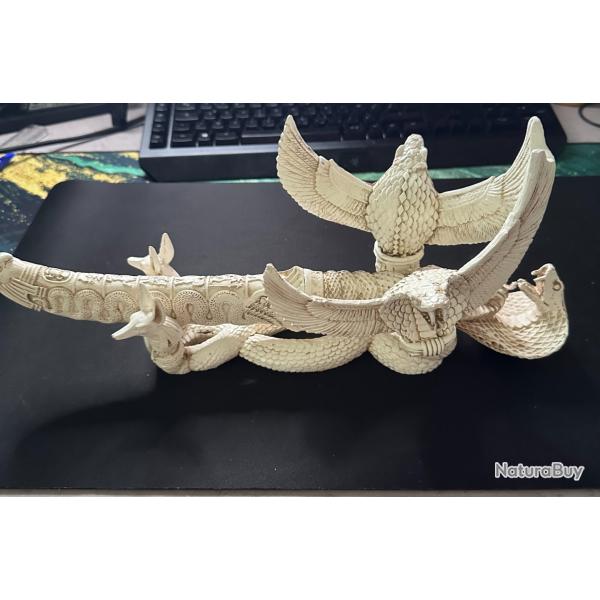 Couteau style �gyptien couleur ALBATRE avec socle