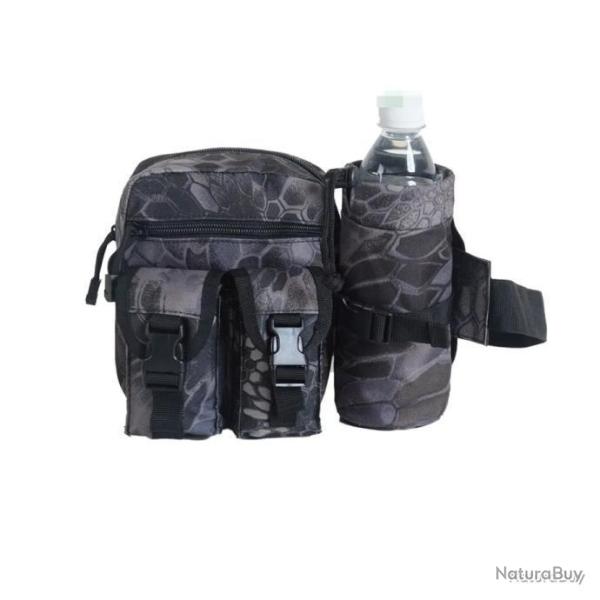 Sac banane multipoches camouflage + porte bouteille - python - LIVRAISON GRATUITE