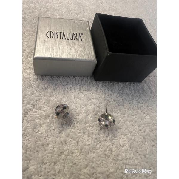 Boucles d oreilles cristaluna candy en cristal acrylique transparent swarovski neuf 300 510 a3