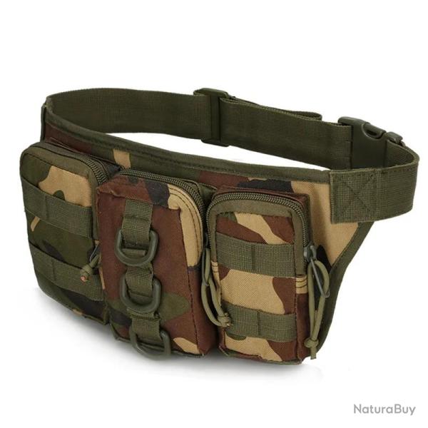 Sac de ceinture tactique multipoches camouflage - multicam - LIVRAISON GRATUITE