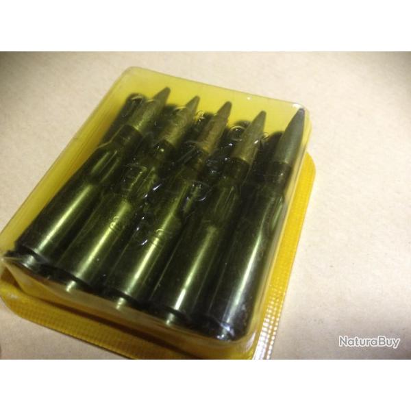 10 cartouches de manipulation inertes 5,54x39 neuves russes , pour AK 74