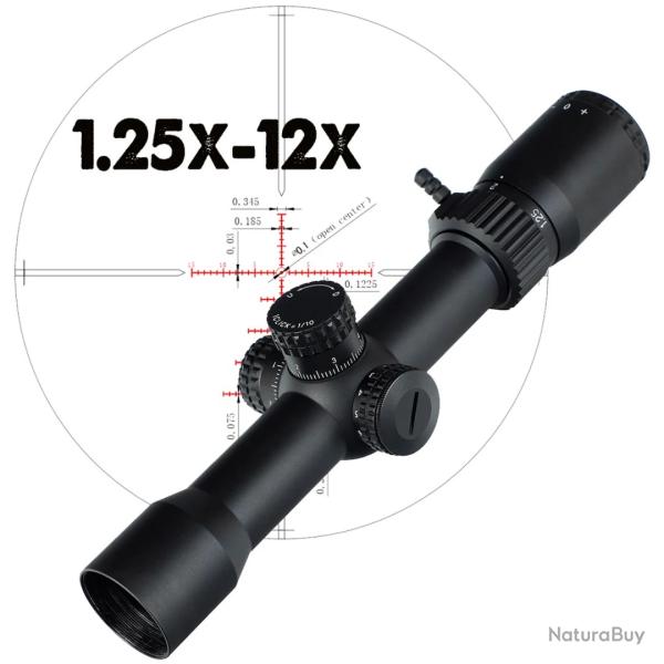 Lunette de tir tactique 1.25x12x32 FFP