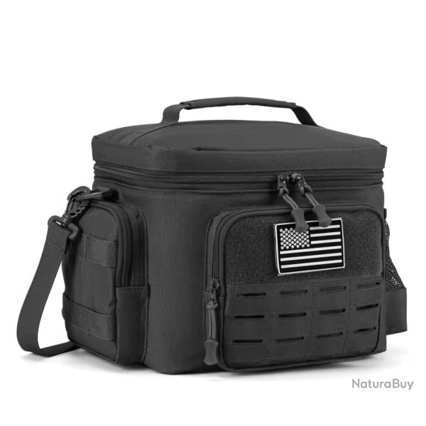 Sac  djeuner tactique isotherme tanche repas pique-nique robuste et durable Noir