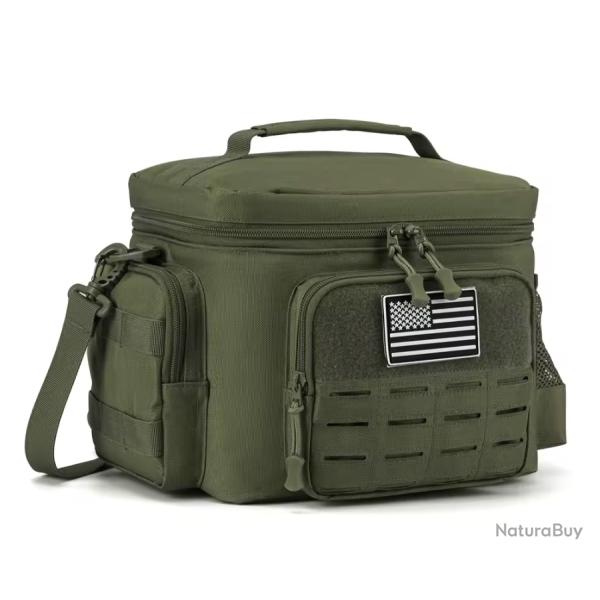 Sac  djeuner tactique isotherme tanche repas pique-nique robuste et durable Vert