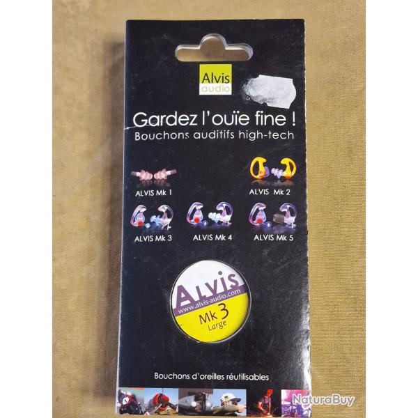 Bouchons auditifs high-tech Alvis Audio MK3 taille L HILMAR SUPER DESTOCK !!!