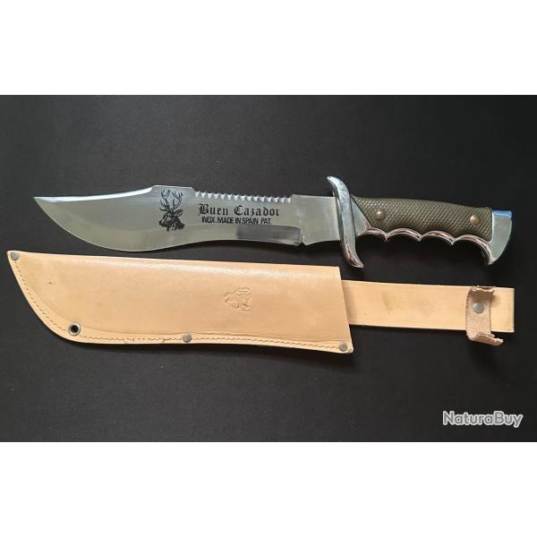 Couteau de chasse grave d'un cerf 22cm