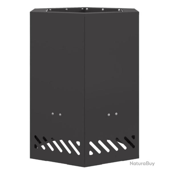 Brasero braise noir 48 x 48 x 51 cm acier lamin  froid transportable facile