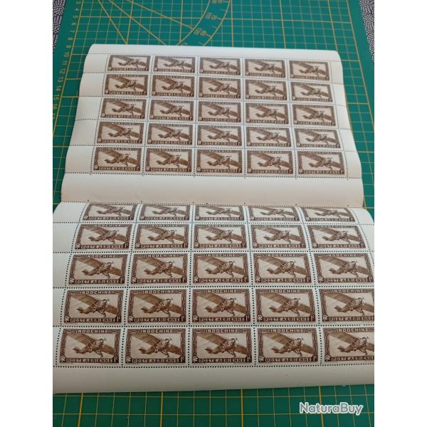 Feuille timbres complte Indochine poste arienne numero1
