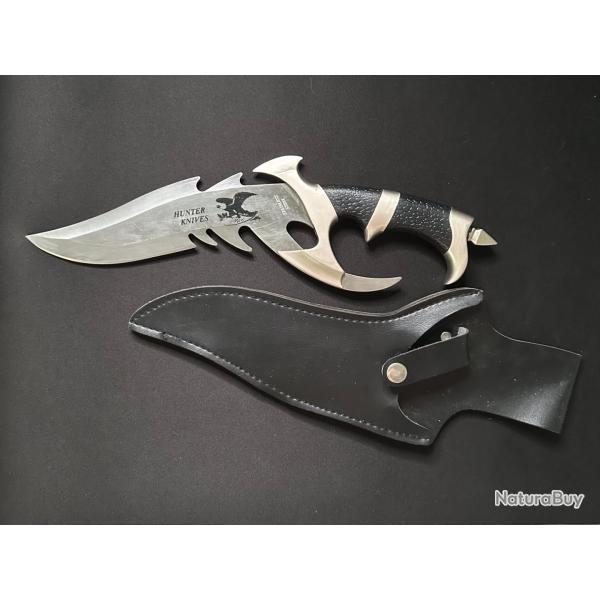 Couteau de chasse fantaisie avec tui 17cm