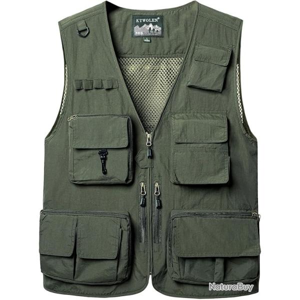 Gilet de Chasse en Maille Multi-Poches S�chage Rapide 15 Poches