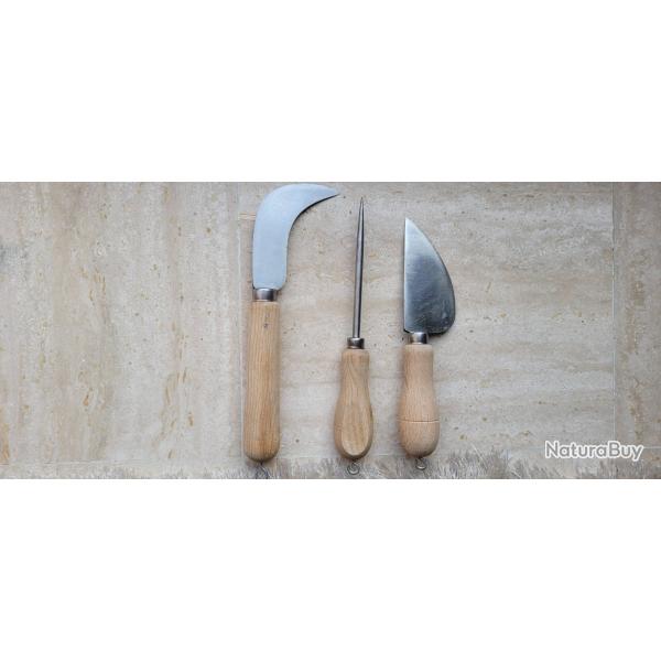 lot objets de  vannerie �pluchoir poin�on serpette