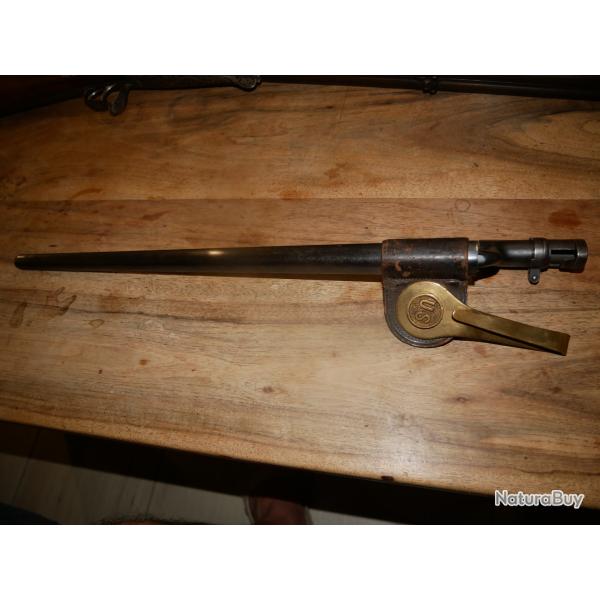 Ba�onnette US pour SPRINGFIELD 1873 TRAPDOOR avec fourreau