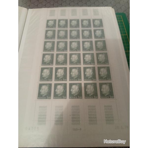 Serie compl�te monaco prince rainier en 6 feuilles, introuvable... Voir scans
