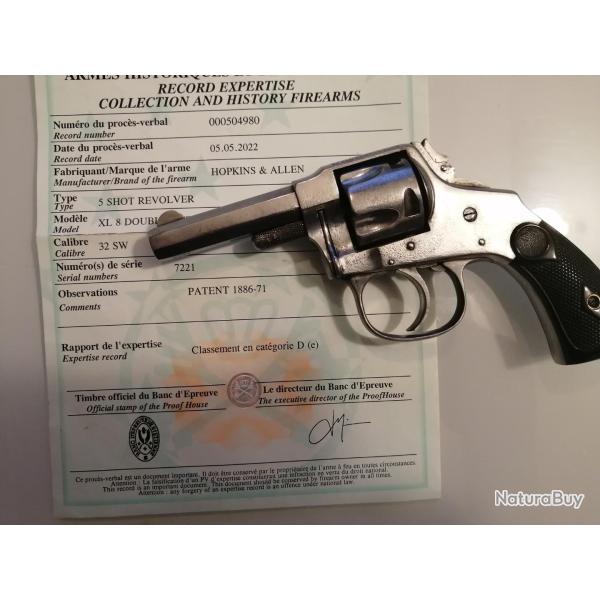 REVOLVER HOPKINS & ALLEN  marteau pliant. MOD. XL3 DA 32 SW SHORT