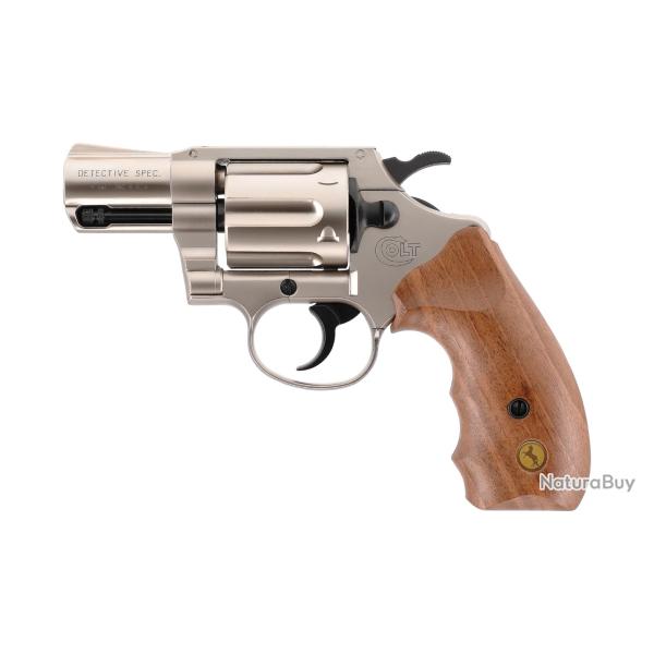 Revolver d'alarme COLT DETECTIVE SPECIAL NICKEL/BOIS CAL.9MM RK 6CPS