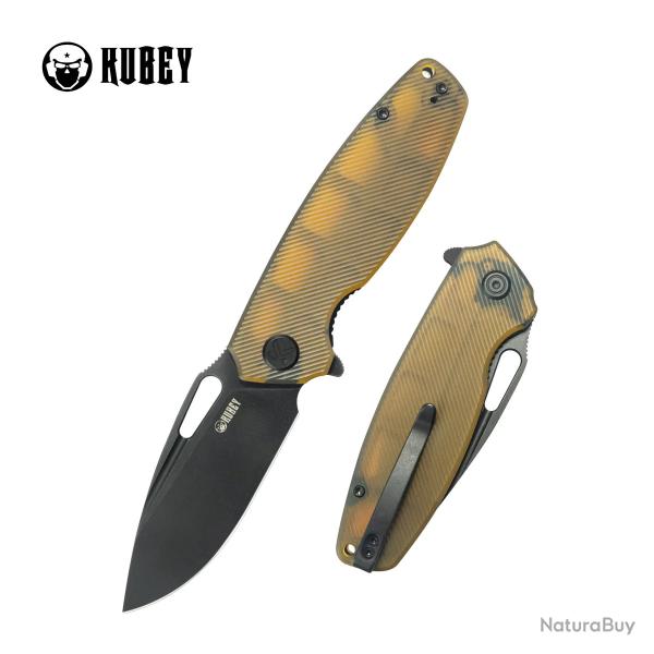 Couteau Kubey Tityus Ultem Lame Acier 14C28N Blk Manche G10 IKBS Linerlock Clip KUB322S