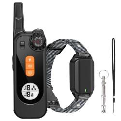 Collier de Dressage Chien IPX7 Etanche T&eacute;l&eacute;commande Longue Port&eacute;e Bip Vibration Choc Anti-Aboiement