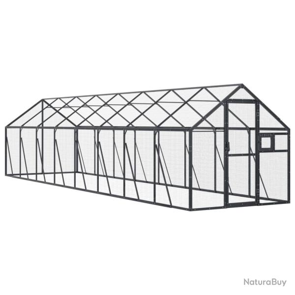 Voli�re cage � oiseaux 1,79 x 8 x 1,85 m aluminium anthracite 02_0045636